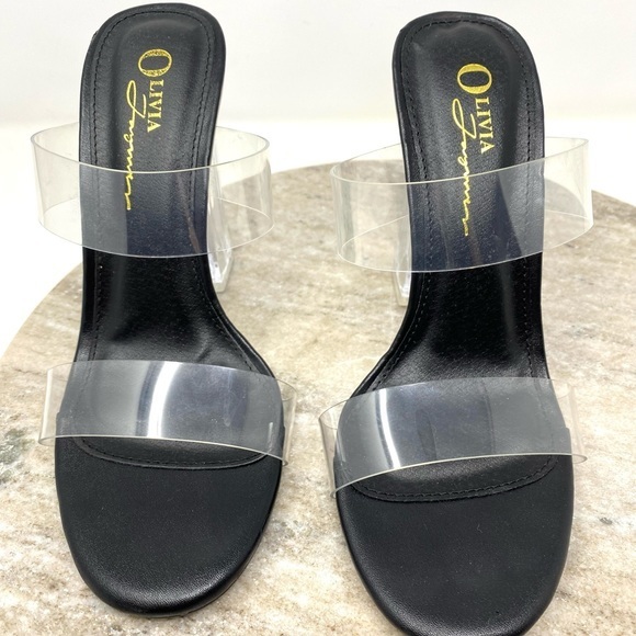 Olivia Ferguson black clear heels size 6 - Picture 3 of 7